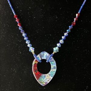 Colorful 16” Crystal Pendant Necklace